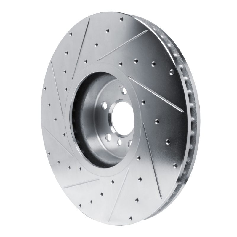 BMW M850i xDrive Gran Coupe Brake Rotor (1) - Right Front - R1 Concepts - Drilled & Slotted - Silver - `17-`25